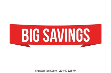 Big Savings ilustración de banner vectorial rojo aislado en fondo blanco