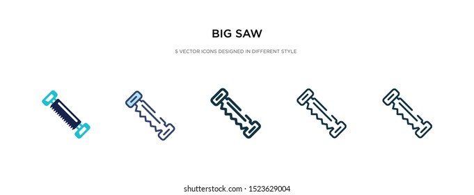 big saw icon in different style vector illustration. two colored and black big saw vector icons designed in filled, outline, line and stroke style can be used for web, mobile, ui