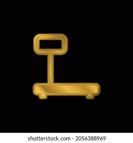 Big Scale gold plated metalic icon or logo vector