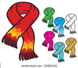 Big Scarf Collection Vector Illustration