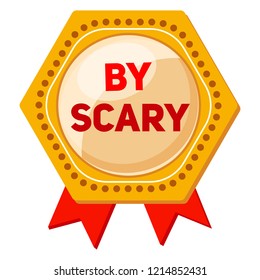 Big scary emblem logo. Cartoon of big scary emblem vector logo for web design isolated on white background
