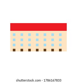 Big school. Vector pixel art.