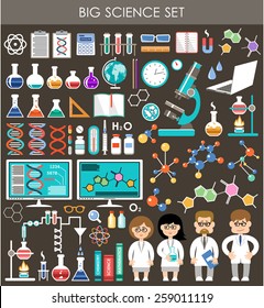 Big science set. Infographics. vector