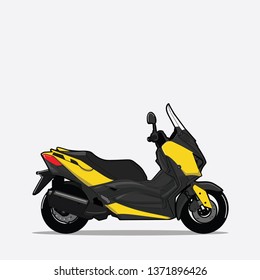 Ilustração vetorial grande Scooter isolado no fundo branco.