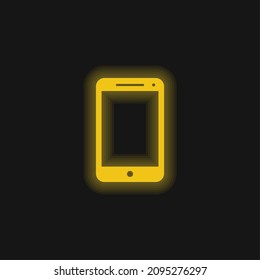 Big Screen Smartphone yellow glowing neon icon