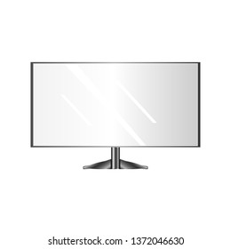 Big screen television  White background created from vector.
