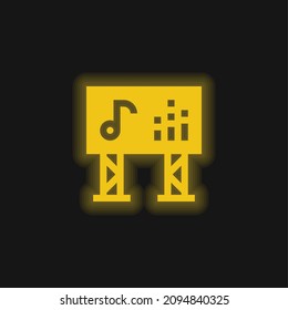 Big Screen yellow glowing neon icon