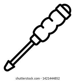 Big screwdriver icon. Outline big screwdriver vector icon for web design isolated on white background