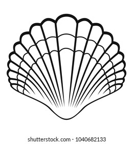 Big sea shell icon. Simple illustration of big sea shell vector icon for web