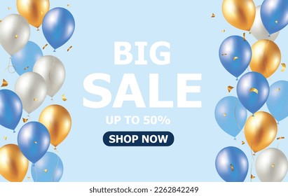 Big Seasonal Final sale text, special offer celebrate background with gold and pink air balloons. Realistic vector stock design for shop and sale banners, grand opening, party flyer eps 10