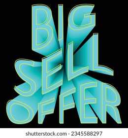 Icono de texto de oferta de gran venta con trabajo de mezcla elegante, puede ser utilizado en marketing, venta de afiches, banner, promoción, ilustración de arte vectorial