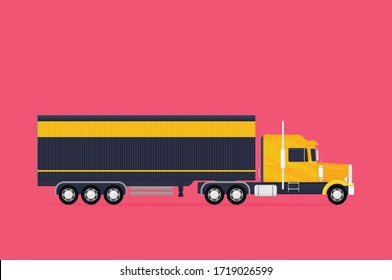 Big semi truck. Vector flat trendy illustration.