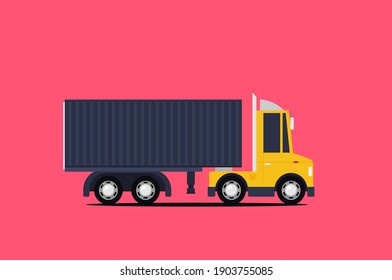 Big semi truck. Vector flat trendy illustration.