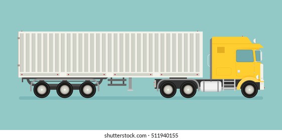 Big semi truck. Vector flat trendy illustration.