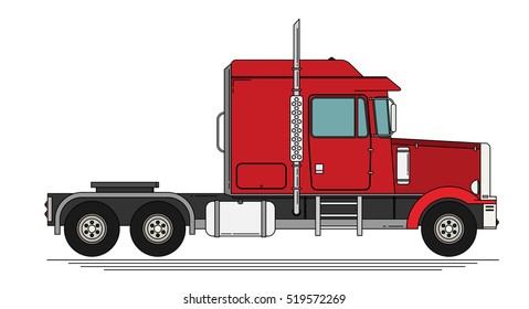 Big semi truck. Vector flat trendy illustration.