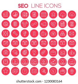 Big SEO icon set, trendy line icons collection