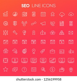 Big SEO icon set, trendy line icons collection