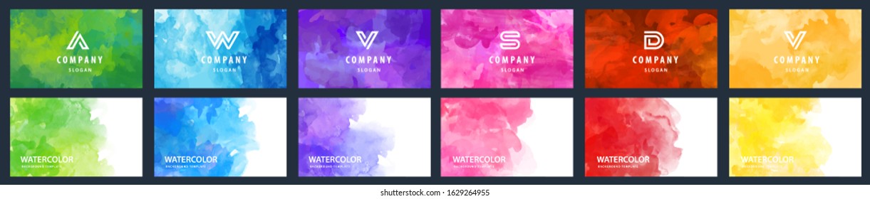 big series of beauty vector multicolor watercolour scene beneficial for any project where a platter of color makes the differences for marketing cardboard leaflet or advertising color cute pink water