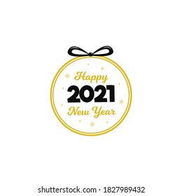 Big Set of 2021 Happy New Year logo text design. 2021 number design template. Collection of 2021 happy new year symbols. Vector illustration with black labels isolated on white background.