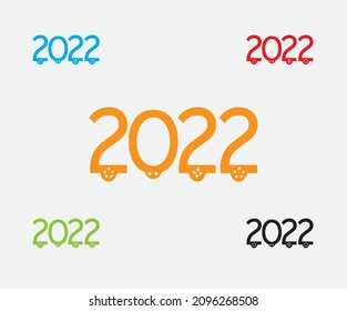 Big Set of 2022 Happy New Year logo text design. 2022 number design template. Collection of 2022 happy new year symbols.