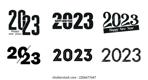 Big Set 2023 Happy New Year Stock Vector (Royalty Free) 2206677647