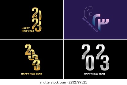 Big Set of 2023 Happy New Year logo text design. 2023 number design template. Collection of 2023 Happy New Year symbols