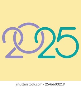 Big Set of 2025 number design template. 2025 New Year logo text design. Collection of 2025 Happy New Year. Vector illustration.
