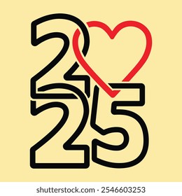 Gran conjunto de Plantilla de diseño de números 2025. 2025 Diseño de texto de logotipo de año Nuevo. Colección de 2025 Feliz Año Nuevo. Ilustración vectorial.
