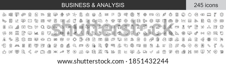 Big set of 245 Business and Analysis icons. Thin line icons collection. Vector illustration