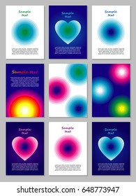 Big set of 9 card templates with hearts