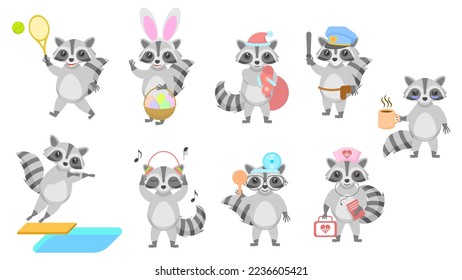 Big Set Abstrakte Kollektion Flache Cartoon Unterschiedliche Tierrassen Vektordesign Stilelemente Fauna Tierwelt
