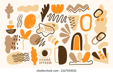 Big set abstract collection shape. Modern and trendy isolated vector