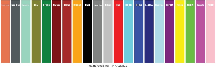 Big Set of abstract color palette with Names