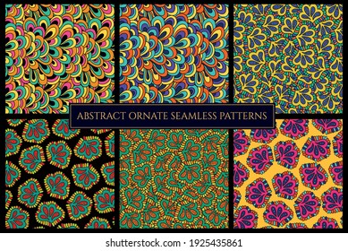 Big set of abstract colorful psychedelic patterns.
