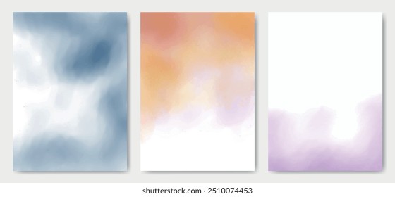 Big set of abstract creative universal watercolor templates collection. Perfect for card, invitation, wedding, flyer, banners, placard, brochure and other graphic design. Artistic vip modern cover set