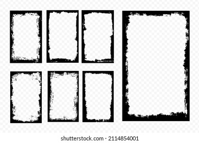 Big set of abstract frames templates on transparent background