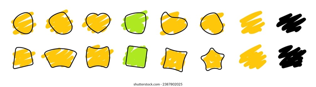 Big Set of abstract random shapes, badge or spot. abstract color or black organic shapes. Vector collection