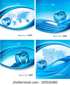 Gran conjunto de tecnología abstracta y antecedentes empresariales. Ilustración del vector