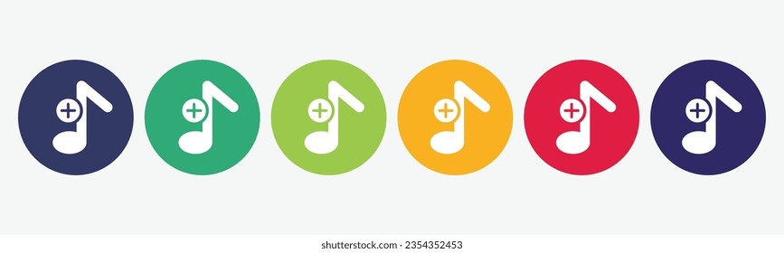 Big set with add music icon isolated on white background.
