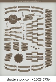 The big set of advertising ribbons - illustration