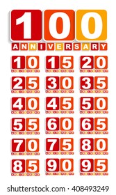 Big Set of Anniversary Label Sign for your Date. Vector Illustration EPS10