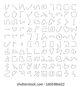 big set of arrow bow icons thin line design