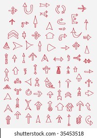 Big set of arrow doodles. Red(set 1) Please visit my portfolio to see similar!