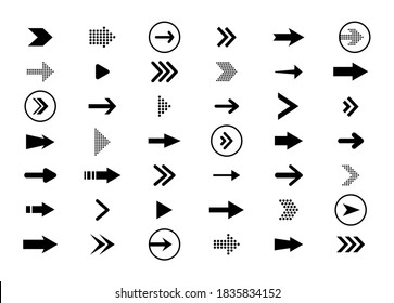 Big set of arrows. Black vector arrows. Arrow icon. For website design.