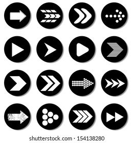 Big set of arrows on a white background