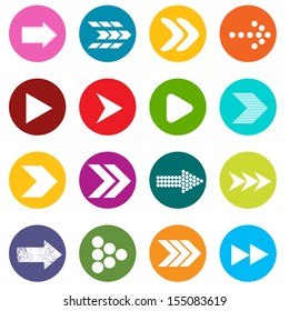 Big set of arrows on a white background