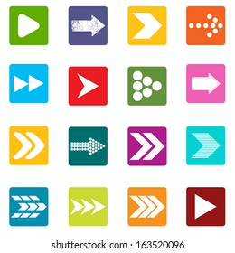 Big set of arrows on a white background