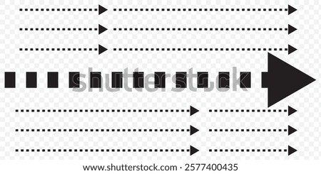 Big Set Arrows for presentation. vector thin blue lines with arrows. isolated on transparent background. eps 10.