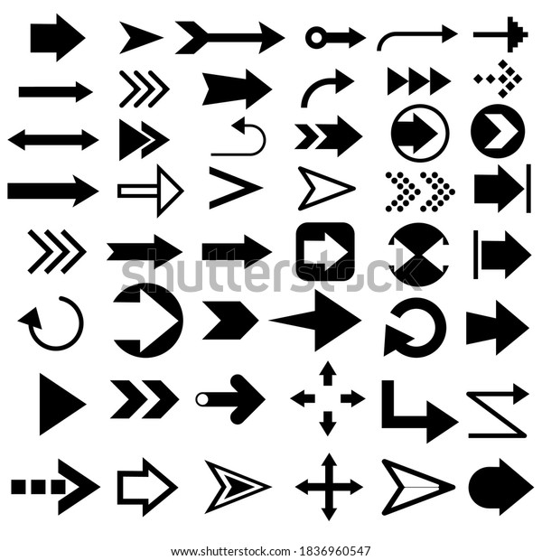 Big set of arrows\
vector icons in different directions. Modern simple arrows.\
Collection of concept arrows for web design, mobile apps, interface\
and more. Vector\
illustration