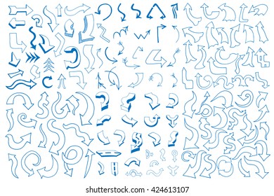 Big Set of arrows vector illustration. Isolated on white